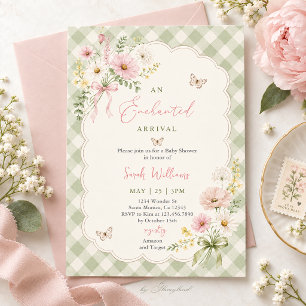 Invitación Una Llegada Encantada para la Celebración de Baby