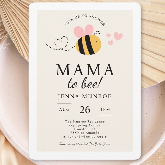 Invitación Una Mamá Cuidada Para Ser Baby Shower Rosa (Subido por el creador)