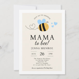 Invitación Una Mamá Cuta Se Convierte En Baby Shower Azul