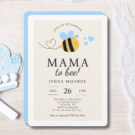 Invitación Una Mamá Cuta Se Convierte En Baby Shower Azul