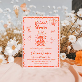 Invitación Una mano única dibujada con una colorida ducha de