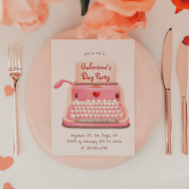 Invitación Una máquina de escribir educada corazón a la Fiest
