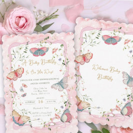 Invitación Una mariposa bebé va camino a Baby Shower