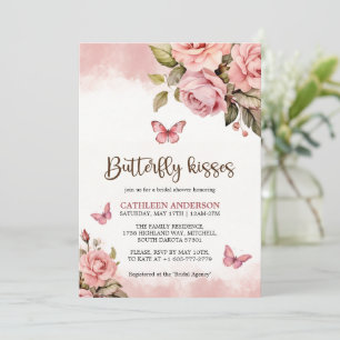 Invitación Una mariposa besa besa una ducha de novia floral