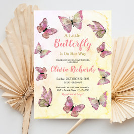 Invitación Una mariposa en camino a Baby Shower