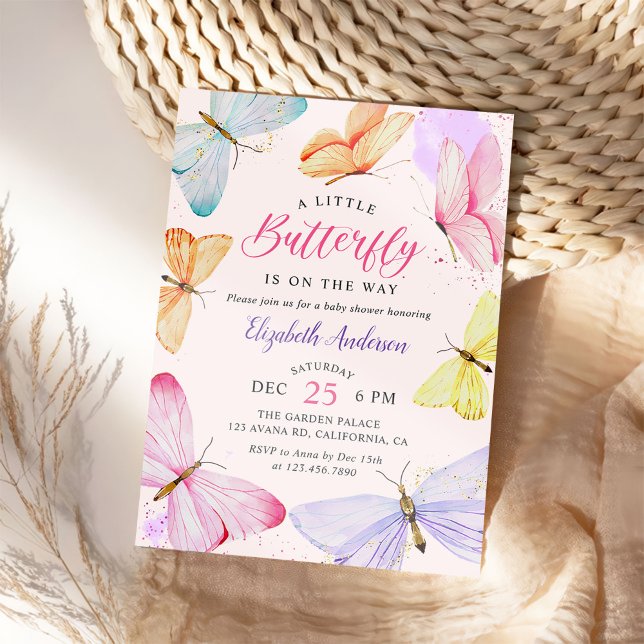 Invitación Una mariposa en camino a Baby Shower (Subido por el creador)