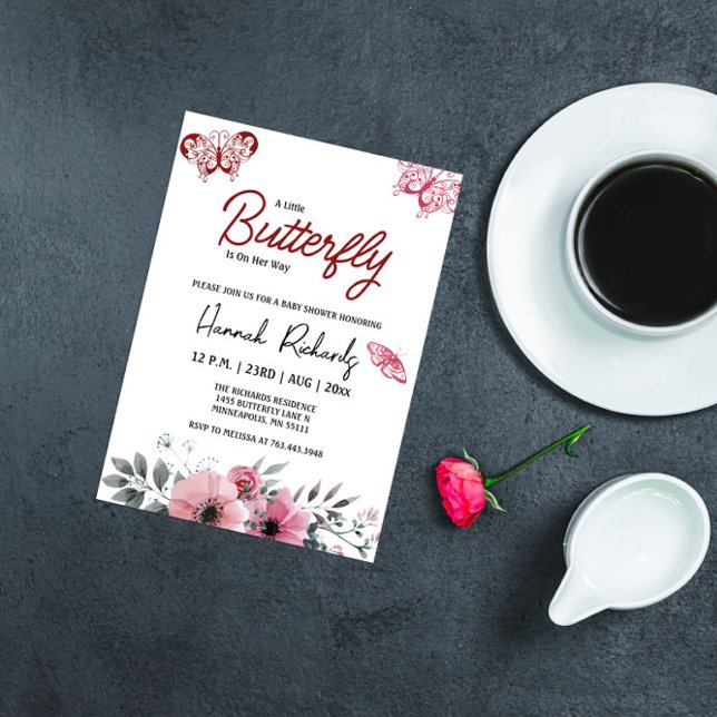 Invitación Una mariposa en camino a Baby Shower (Subido por el creador)