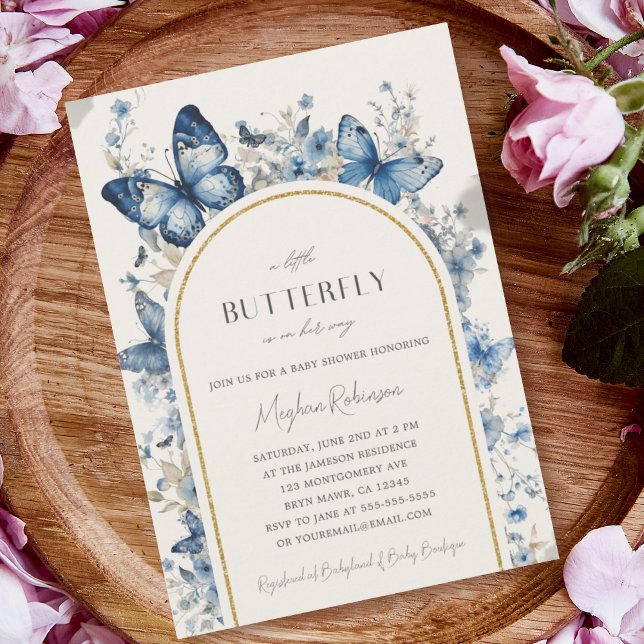 Invitación Una mariposa en camino a Baby Shower (Subido por el creador)