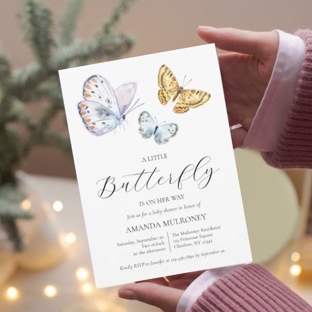 Invitación Una mariposa en camino a Baby Shower (Subido por el creador)