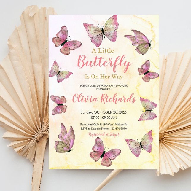Invitación Una mariposa en camino a Baby Shower (Subido por el creador)