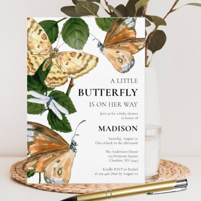 Invitación Una mariposa en camino a Baby Shower (Subido por el creador)