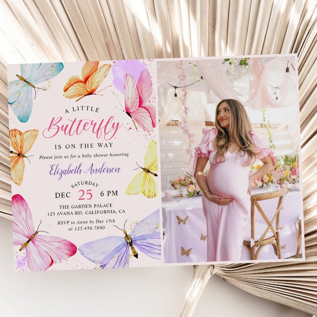 Invitación Una mariposa en camino a la foto de Baby Shower (Subido por el creador)