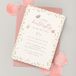 Invitación Una mariposa está de camino Chica Baby Shower