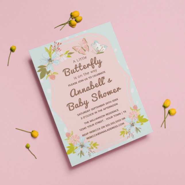 Invitación Una mariposa está en camino a Baby Shower (Subido por el creador)