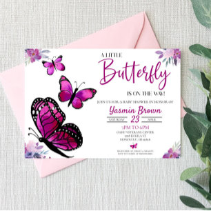 Invitación ¡Una Mariposa Está En Camino! Baby Shower