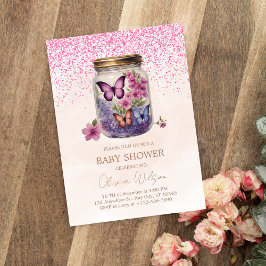 Invitación Una mariposa pequeña en un frasco de Baby Shower f