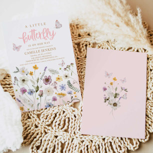 Invitación Una mariposa pequeña está de camino a Baby Shower