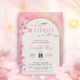 Invitación Una mariposa pequeña está en camino a Baby Shower
