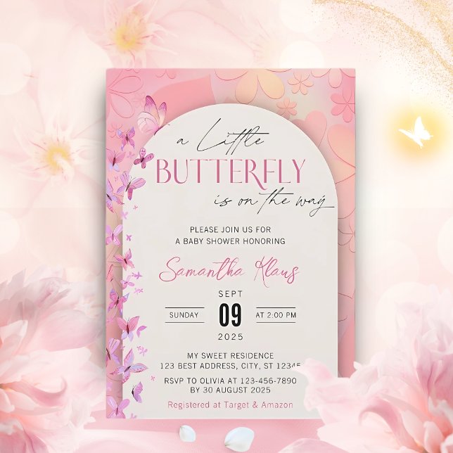 Invitación Una mariposa pequeña está en camino a Baby Shower  (Subido por el creador)