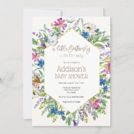 Invitación Una mariposa pequeña está en camino a Baby Shower