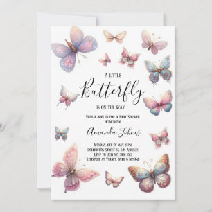 Invitación Una mariposa pequeña está en camino al Baby Shower