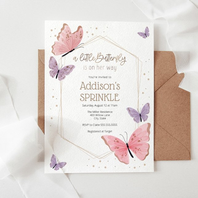 Invitación Una mariposa pequeña está en camino Baby Sprinkle (Subido por el creador)