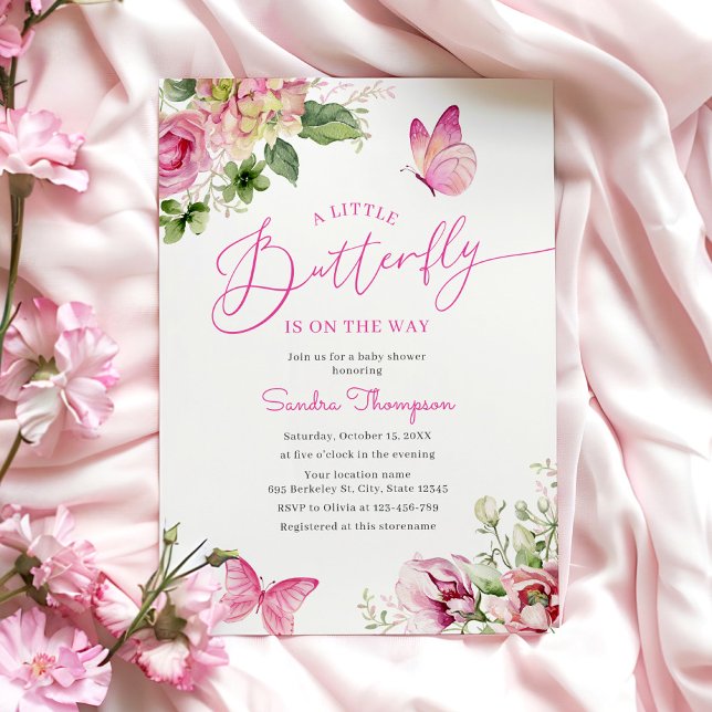 Invitación Una Mariposa Pequeña Está En Camino De Baby Shower (Subido por el creador)