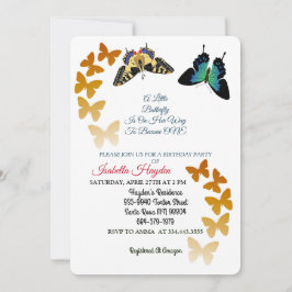Invitación Una Mariposa Pequeña Está En Camino De Cumpleaños 