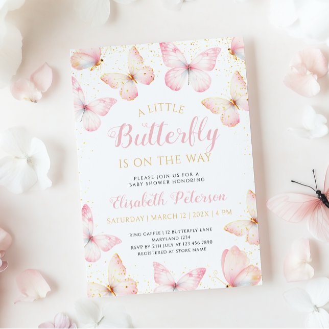 Invitación Una Mariposa Pequeña Está En Camino Del Baby Showe (Subido por el creador)