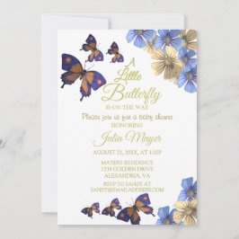 Invitación Una Mariposa Pequeña Está En Camino Del Bebé Flora