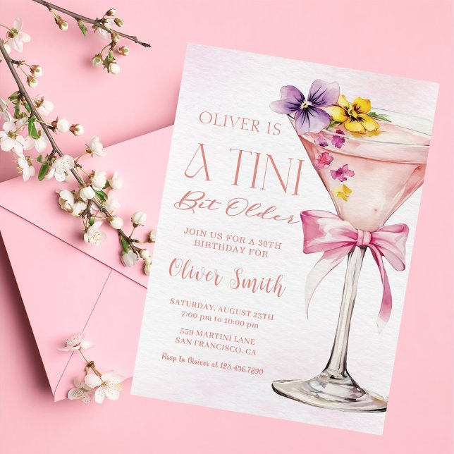 Invitación Una Martini Un Poco Más Vieja Fiesta de Cumpleaños (Subido por el creador)