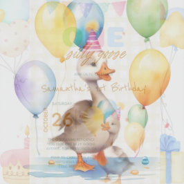 Invitación Una masa amarilla de ocaso de primer cumpleaños