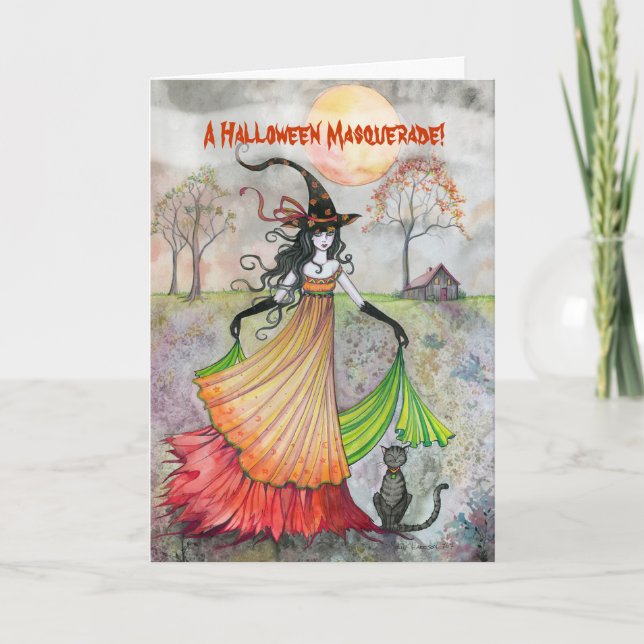 Invitación ¡Una mascarada de Halloween! El personalizado (Anverso)