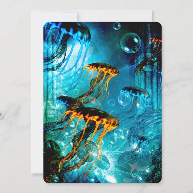 Invitación Una medusa increíble en un mundo submarino fantást (Anverso)