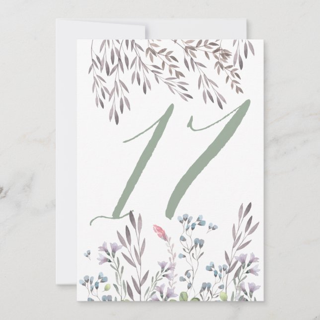 Invitación Una mesa de boda de flores silvestres nº 17 a dos  (Anverso)