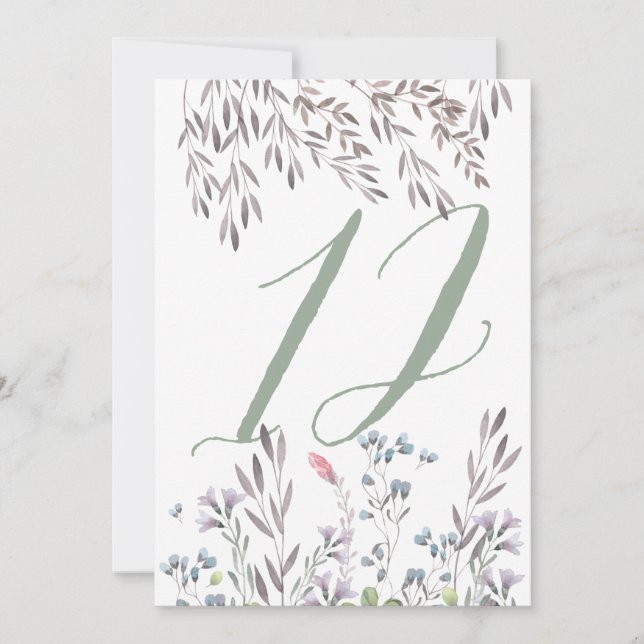 Invitación Una mesa de boda de flores silvestres No. 12 a dos (Anverso)
