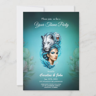 Invitación Una mujer cautivadora con una majestuosa cabeza de