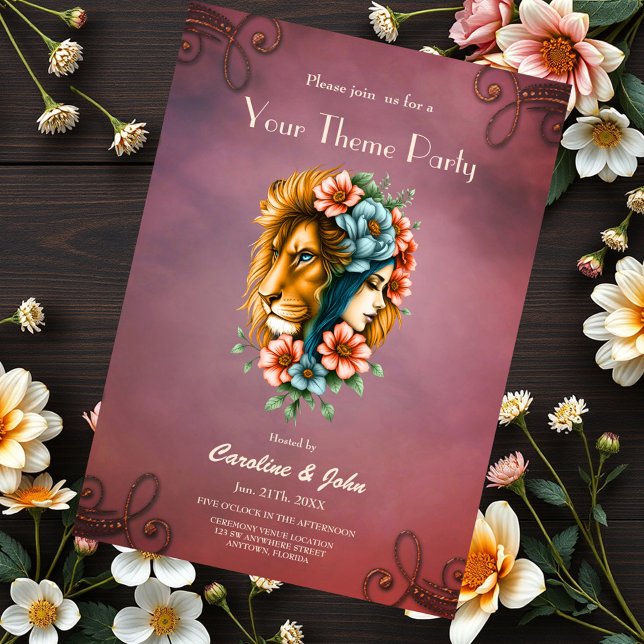 Invitación Una mujer maravillosa cuyo pelo largo y fluido (Subido por el creador)