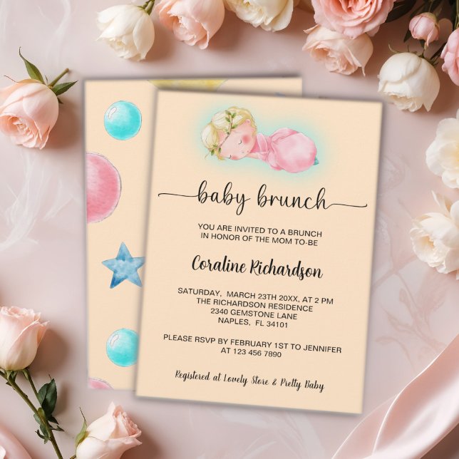 Invitación Una niña dulce Baby Brunch (Subido por el creador)