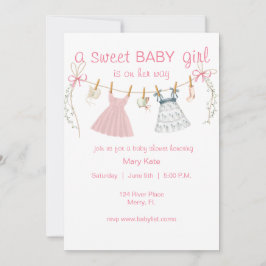 Invitación Una niña dulce de la manera, una ducha de bebé, o 