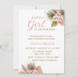 Invitación Una Niña Está En Camino Boho Baby Shower