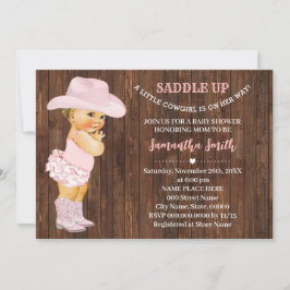 Invitación Una niña pequeña está de camino a Baby Shower rosa