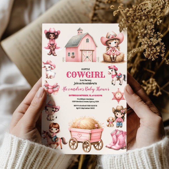 Invitación ¡Una Niñita Está En Camino! Rodeo Baby Shower (Subido por el creador)