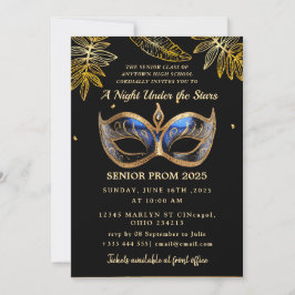 Invitación Una noche bajo la prom del oro de las estrellas