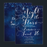 Invitación UNA NOCHE BAJO LAS ESTRELLAS Cielo Azul Estrellado<br><div class="desc">Personalice ambos lados de la manera que desee,  para cualquier evento.</div>
