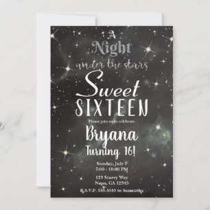 Invitación Una Noche Bajo las Estrellas Cielo Nocturno Oscuro