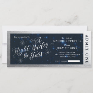 Invitación Una noche bajo las estrellas dulces dieciséis entr