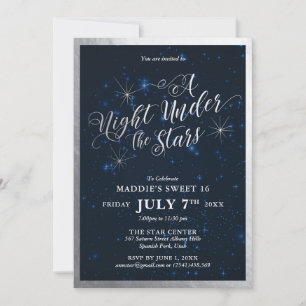 Invitación Una noche bajo las estrellas dulces dieciséis plat