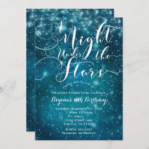 Invitación UNA NOCHE BAJO LAS ESTRELLAS Starry Light Blue Sky