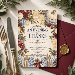 Invitación Una noche de agradecimiento floral grandmillennial